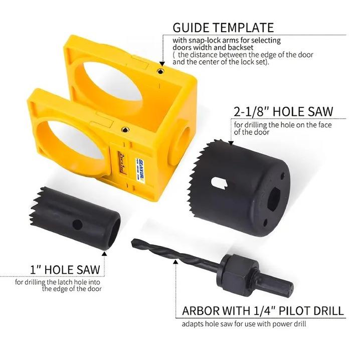 KIT PARA INSTALACIÓN DE CERRADURA DE PUERTA