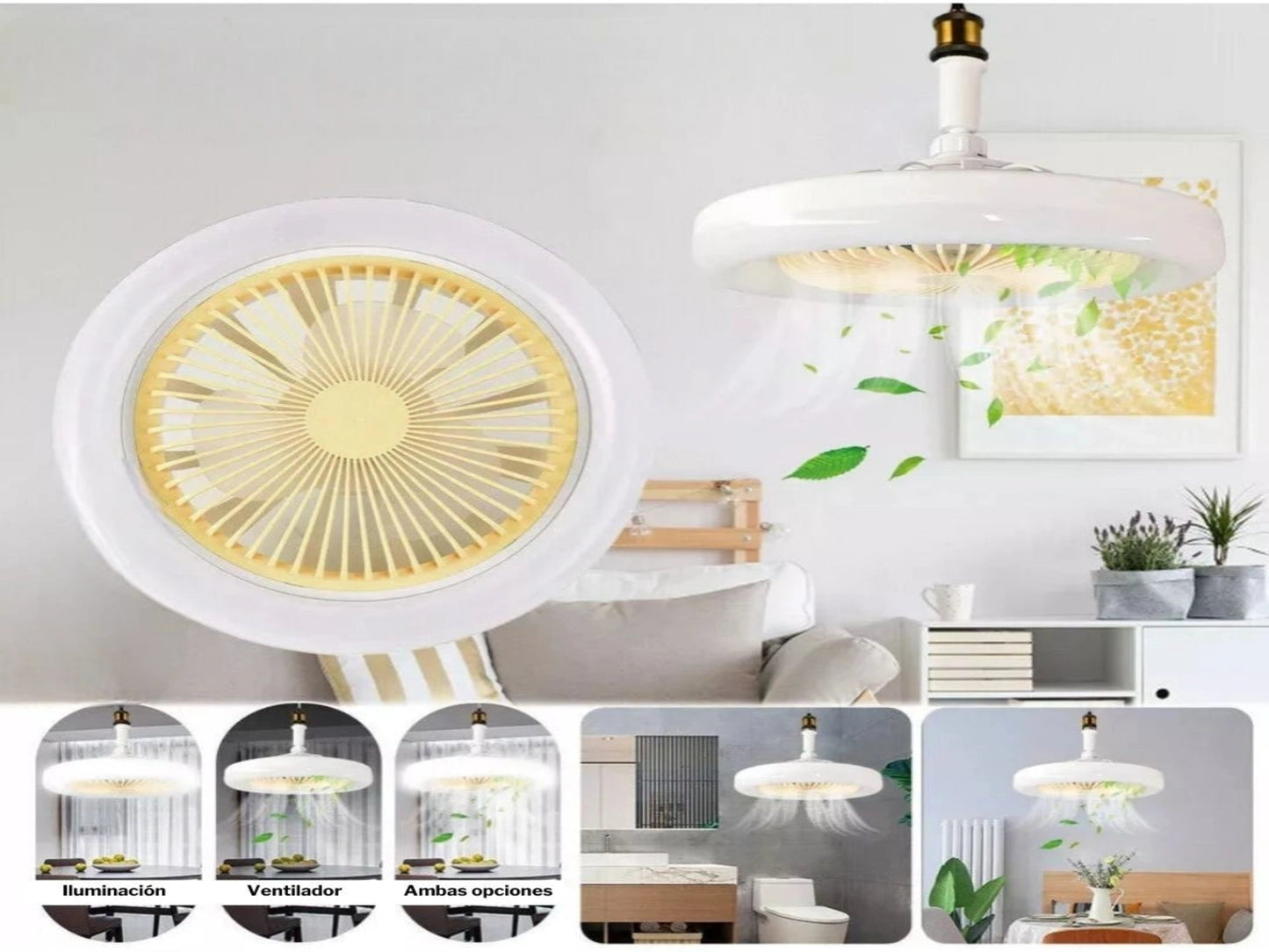 VENTILADOR CON LUZ LED