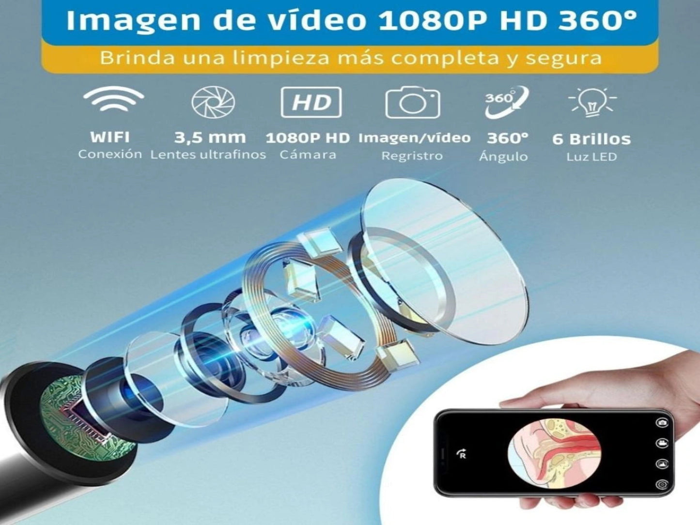 EarCam - LIMPIADOR DE OÍDOS CON CÁMARA