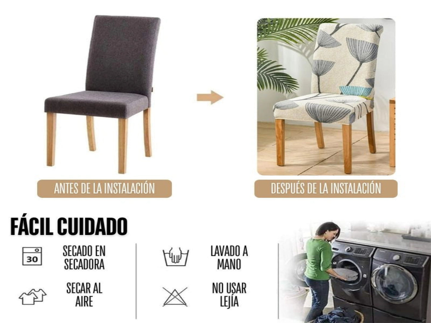 FORRO PROTECTOR PARA SILLA X2