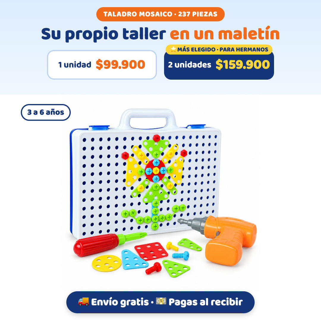 Taladro Mosaico 4 en 1: 1 unidad $99.900, 2 unidades $159.900